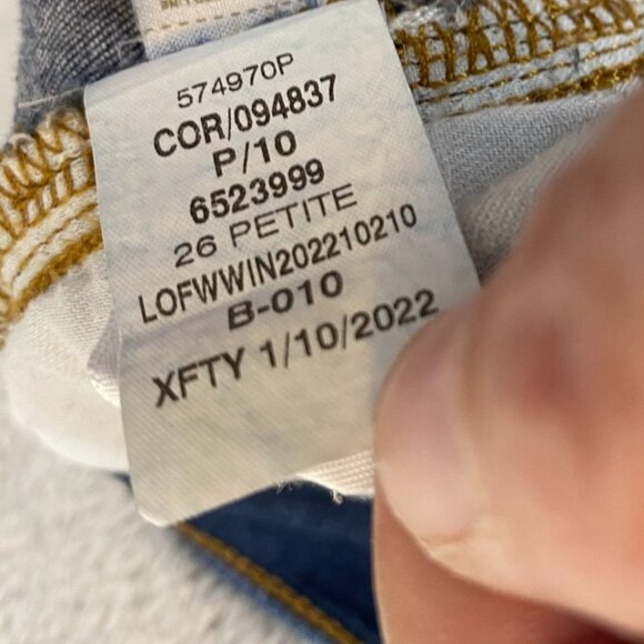 Loft Womens Jeans 26/2P High-Rise Skinny Stretch Blue Denim Dark Wash Casual - Picture 11 of 15